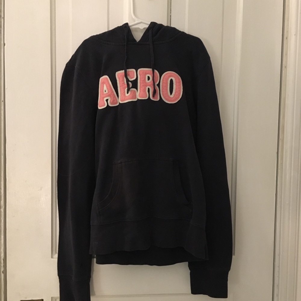 navy blue and pink aero hoodie